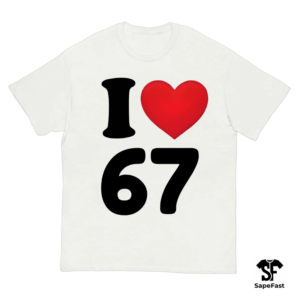 T-shirt I love 67 meme Blanc
