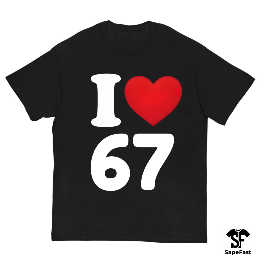 T-shirt I love 67 meme Blanc